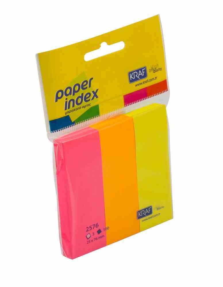 KRAF KAĞIT INDEX 25X76MM 3 RENK X 100 SY 2576
