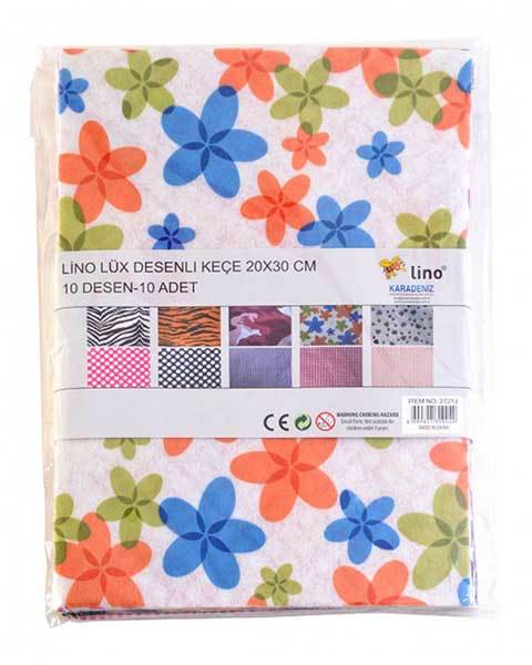 LİNO LÜX DESENLİ KEÇE 10 DESEN 10'LU 20X30CM 2721J