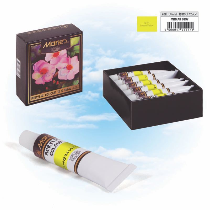 MARIES AKRİLİK BOYA 12ML LEMON YELLOW 215