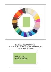 ALEX FON KARTONU 50x70 220GR A.YEŞİL 50 Lİ 715