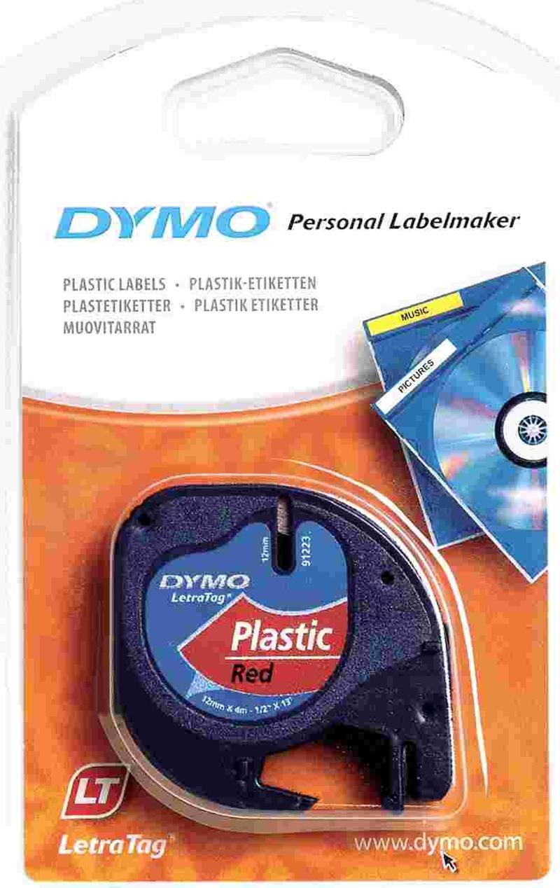 DYMO ŞERİT LET.PLASTİK 12MMx4M KIRMIZ 721630 59424