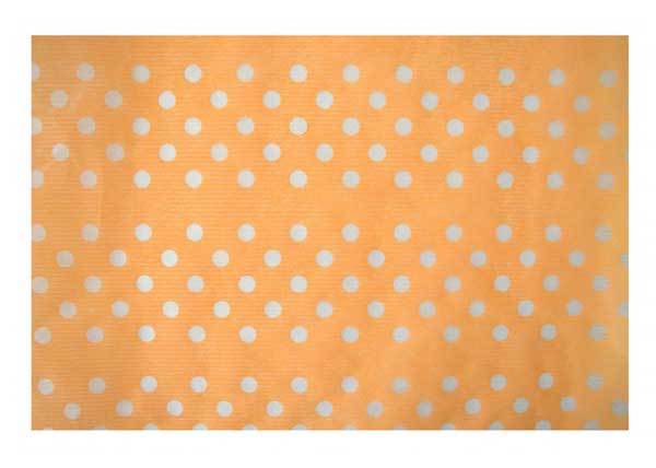 LİNO ELYAF KAGIT NOKTALI TURUNCU 60CM X 5M KUN18
