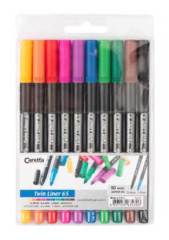 CARETTA TWİNLİNER KALEM 10 LU KARIŞIK 65/10 PVC