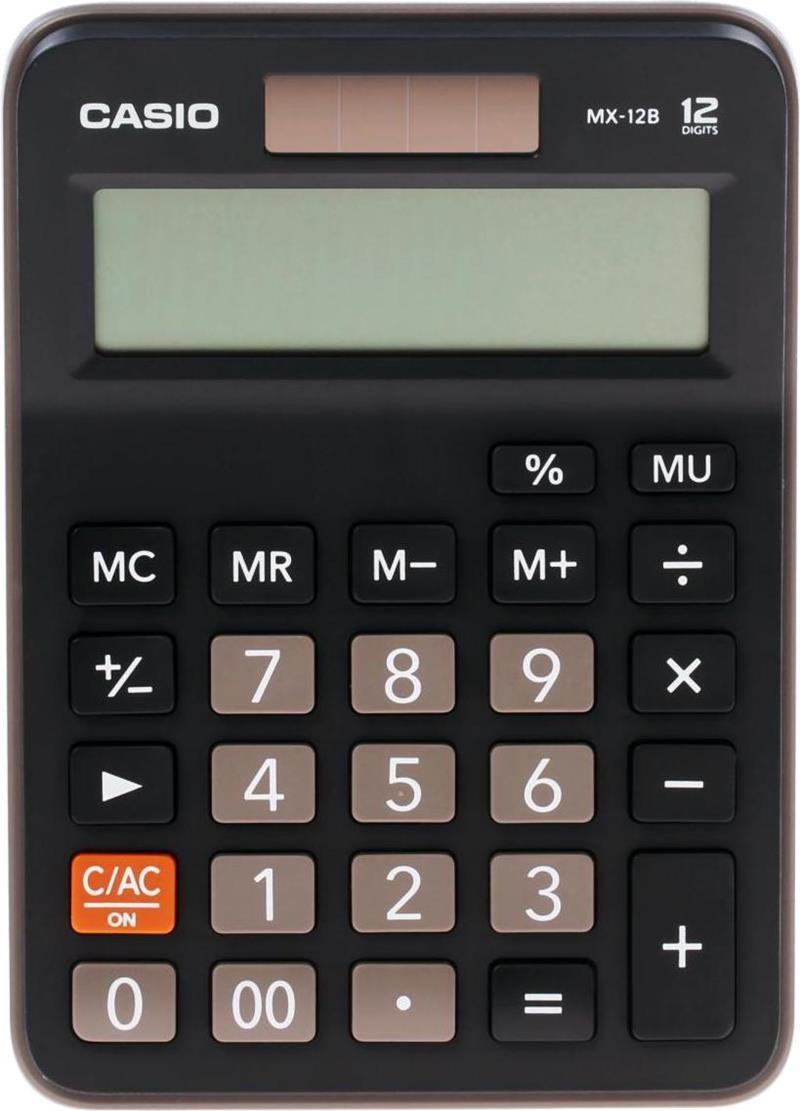 CASIO HESAP MAKİNESİ MASAÜSTÜ MX-12B-BK 12 HANE