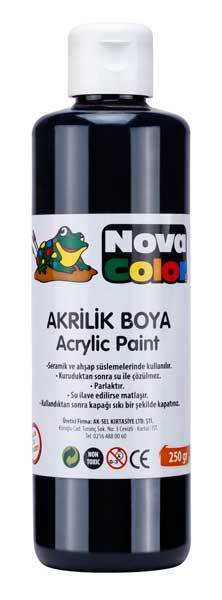 NOVA COLOR AKRİLİK BOYA 250 GR SİYAH NC-434