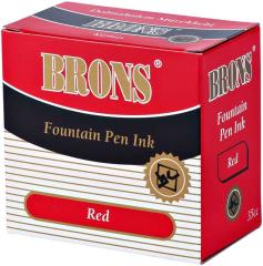 BRONS YAZI MÜREKKEBİ 35cc KIRMIZI BR-313
