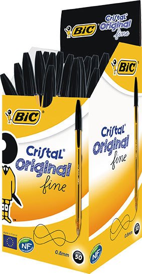 BIC TÜKENMEZ CRISTAL FINE 50Lİ SİYAH 872731