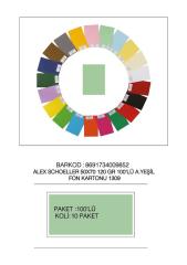 ALEX FON KARTONU 50x70 120 GR AÇIK YEŞİL 100 LÜ 09