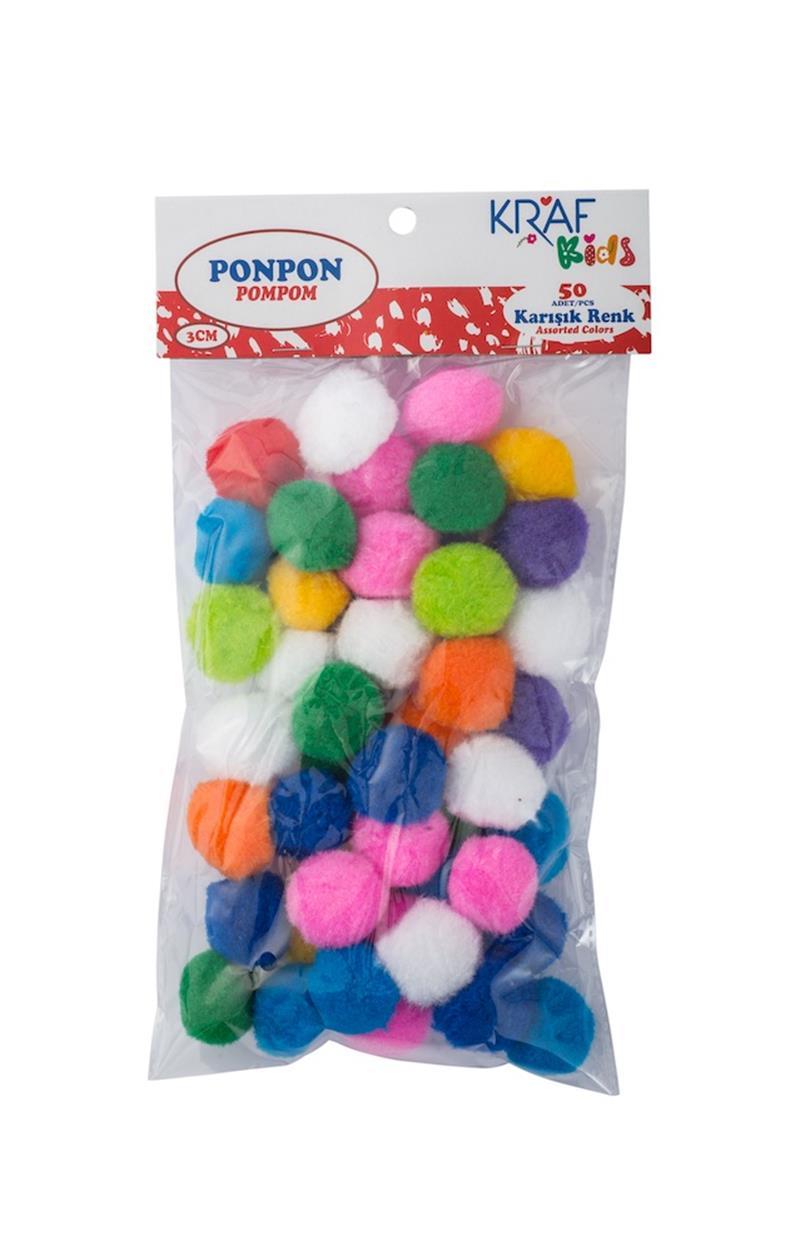 KRAF KIDS PONPON 3 CM 50 Lİ KK90
