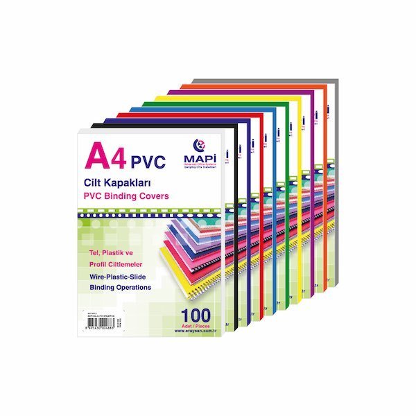 MAPİ CİLT K.A4 PVC 160 MİC.BEYAZ 100LÜ 204 02 00
