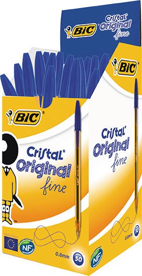 BIC TÜKENMEZ CRISTAL FINE 50Lİ MAVİ 872730
