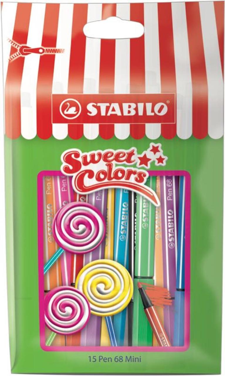 STABILO KEÇELİ KALEM PEN 68 MİNİ SWEET COLORS 15Lİ