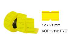 TANEX MOTEX ETİKET 12X21 FLORASAN SARI 800 LÜ