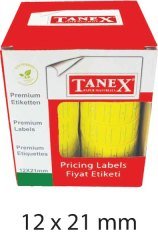 TANEX MOTEX ETİKET 12X21 FLORASAN SARI 800 LÜ