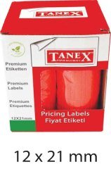 TANEX MOTEX ETİKET 12X21 FLORASAN KIRMIZI 800 LÜ