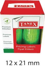 TANEX MOTEX ETİKET 12X21 FLORASAN YEŞİL 800 LÜ