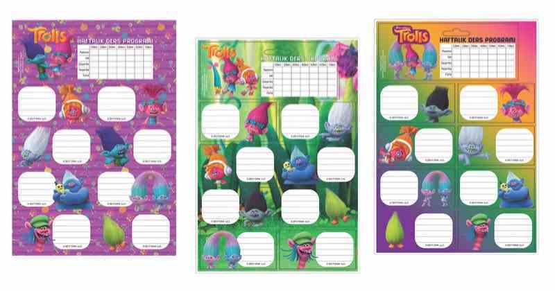 TROLLS DERS PROG.3LÜ ETİKET 220130-82