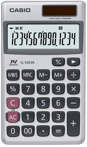 CASIO HESAP MAKİNESİ CEP TİPİ SL-340VA 14 HANE