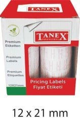 TANEX MOTEX ETİKET 12X21 BEYAZ ÇİZGİLİ 800 LÜ