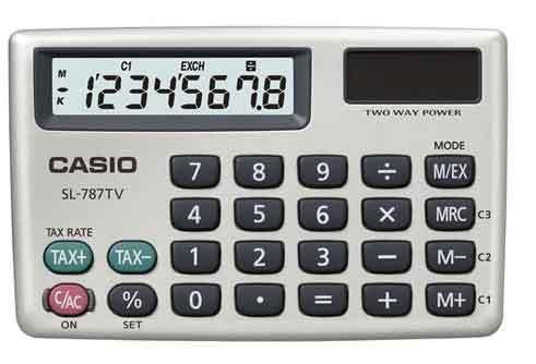 CASIO HESAP MAKİNESİ CEP TİPİ SL-787TV-GD 8HANE