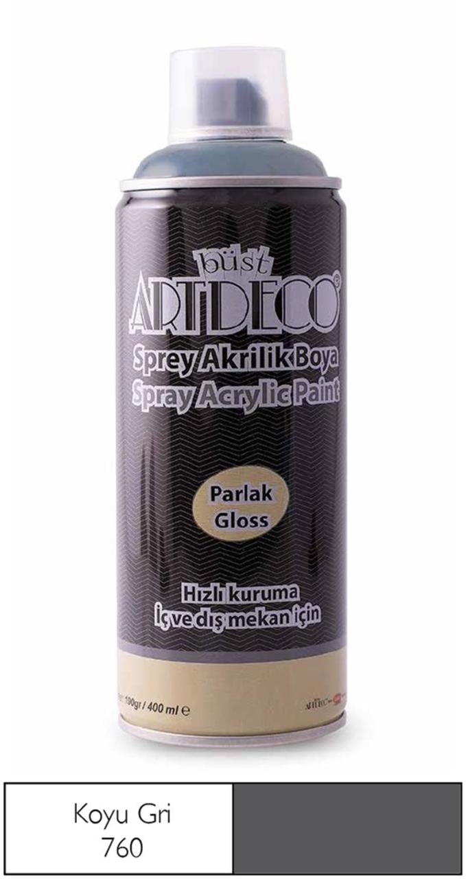 ARTDECO SPREY BOYA 400 ML KOYU GRİ Y-400-760