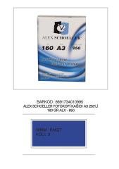 ALEX FOTOKOPİ KAĞIDI A3 160 GR 250 Lİ ALX-850