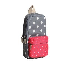 KAUKKO KALEM ÇANTASI DOTS GRİ K2039