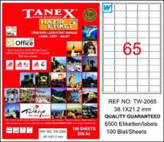 TANEX LASER ETİKET TW-2065 38.1 X 21.2 MM