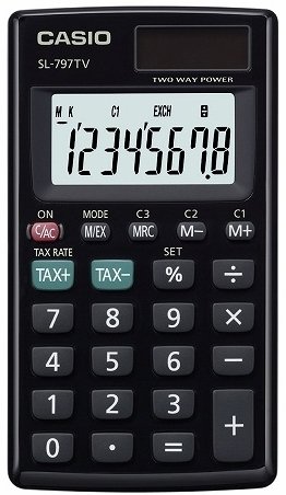 CASIO HESAP MAKİNESİ CEP TİPİ SL-797TV-BK 8 HANE