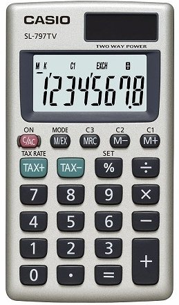 CASIO HESAP MAKİNESİ CEP TİPİ SL-797TV-GD 8 HANE