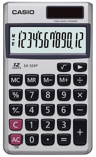 CASIO HESAP MAKİNESİ CEP TİPİ SX-320P 12 HANE