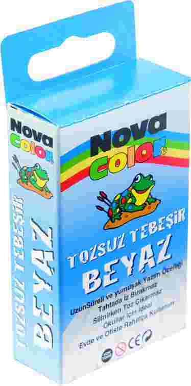 NOVA COLOR TEBEŞİR 10'LU BEYAZ TOZSUZ NC-4110