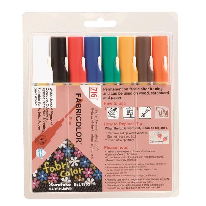 ZIG FABRICOLOR KUMAŞ KALEMİ PFC-20/8V 8 Lİ