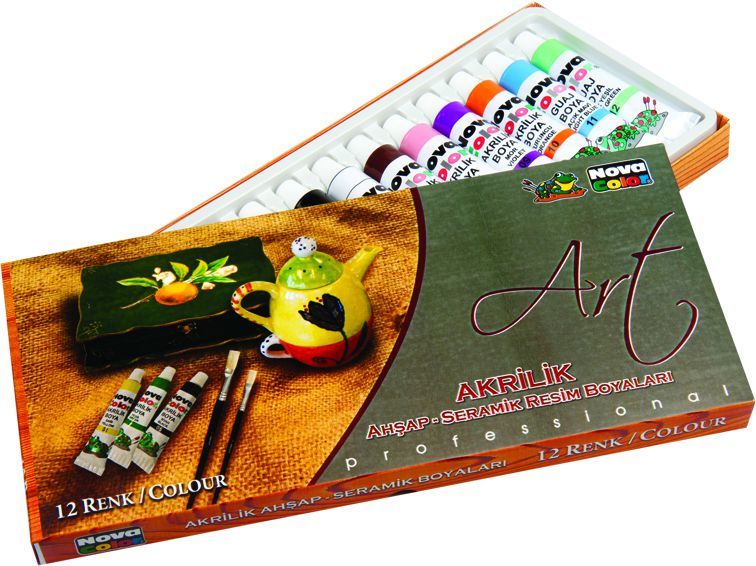NOVA COLOR AKRİLİK BOYA 12 Lİ TÜP TK 18GR NC-254