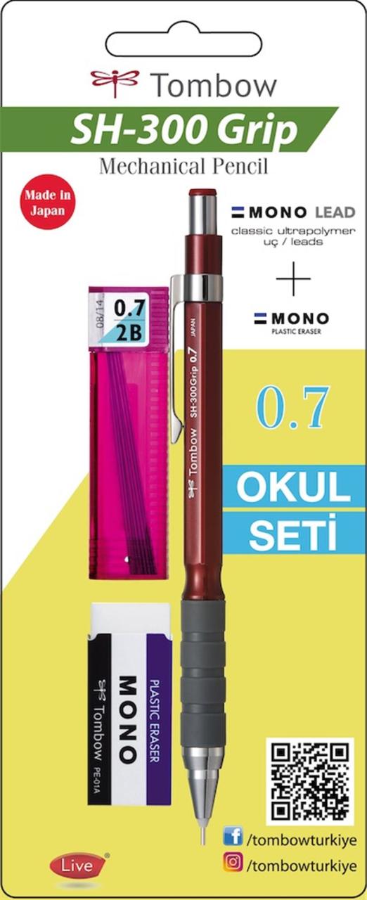 TOMBOW OKUL SETİ SH-300 GRİP 0,7 BORDO