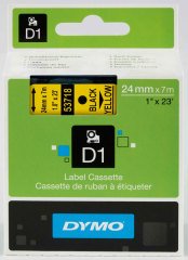 DYMO ŞERİT D1 24MMx7MT SARI/SİYAH 720980 53718