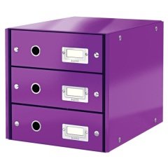LEITZ EVRAK RAFI WOW C&S 3 ÇEKMECE L-6048 MOR