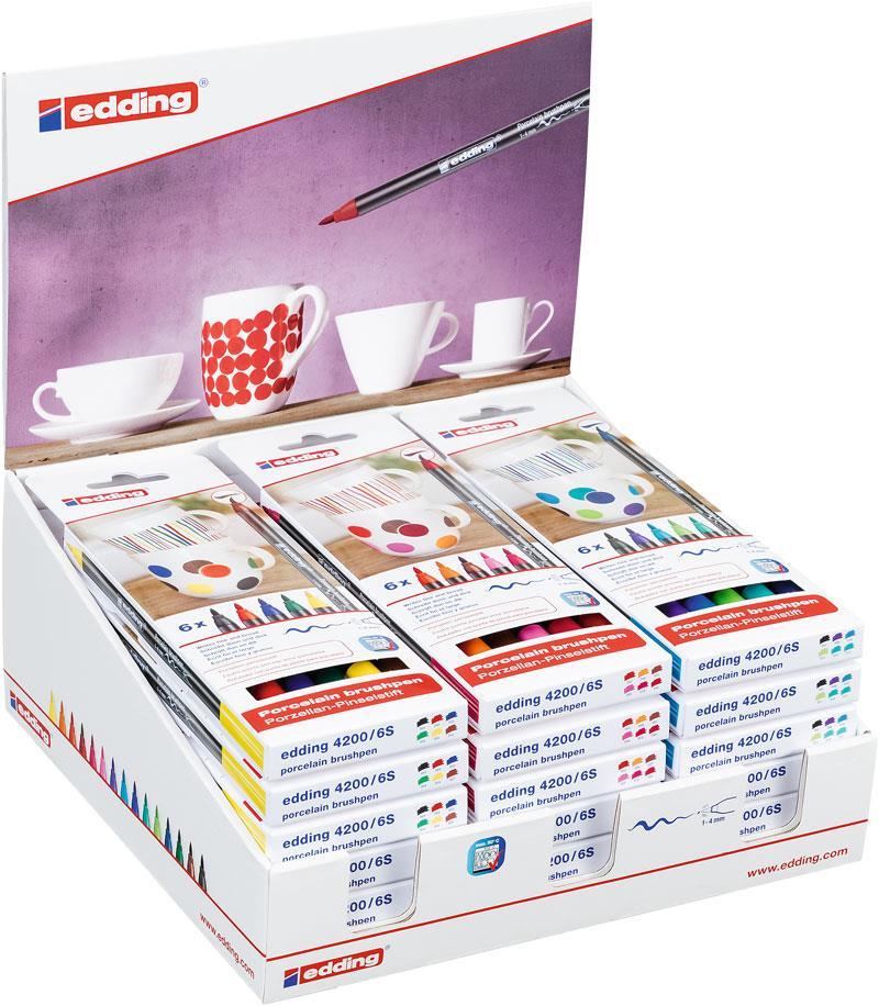 EDDING PORSELEN KALEMİ E-4200 6LI SET 18Lİ STAND