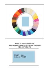 ALEX FON KARTONU 50x70 220GR A.MAVİ 50 Lİ 720