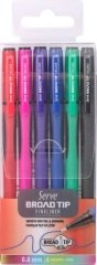 SERVE FINELINER BROAD TIP 08 KARMA PET 6LI BLISTER