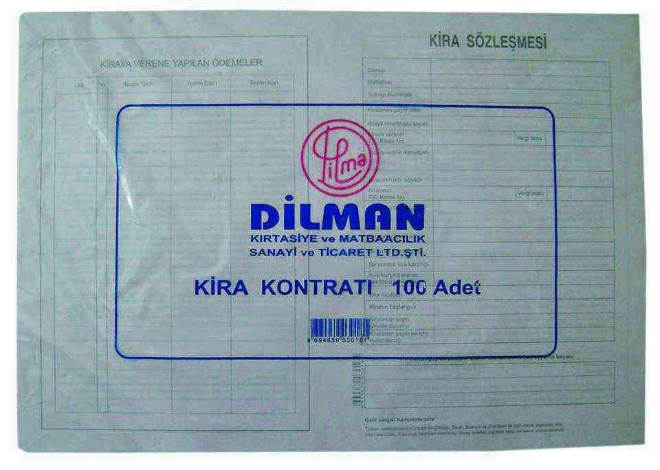 DİLMAN KİRA KONTRATI 100 LÜ