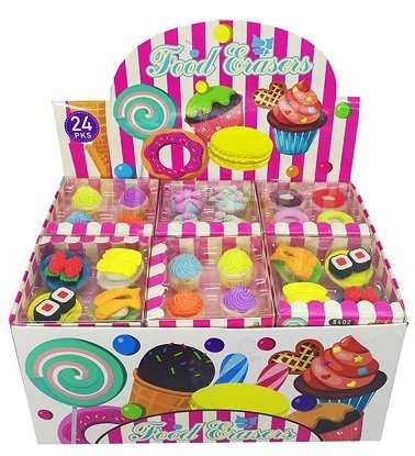 VİNTAGE LABEL SİLGİ MİNİK FOOD ŞEKİLLİ 24 LÜ SET