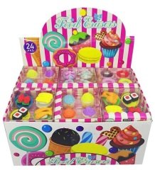 VİNTAGE LABEL SİLGİ MİNİK FOOD ŞEKİLLİ 24 LÜ SET