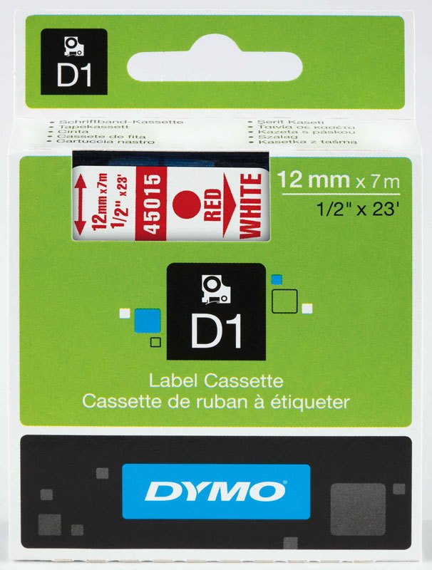 DYMO ŞERİT D1 12MMx7MT BEYAZ/KIRM 720550 45015