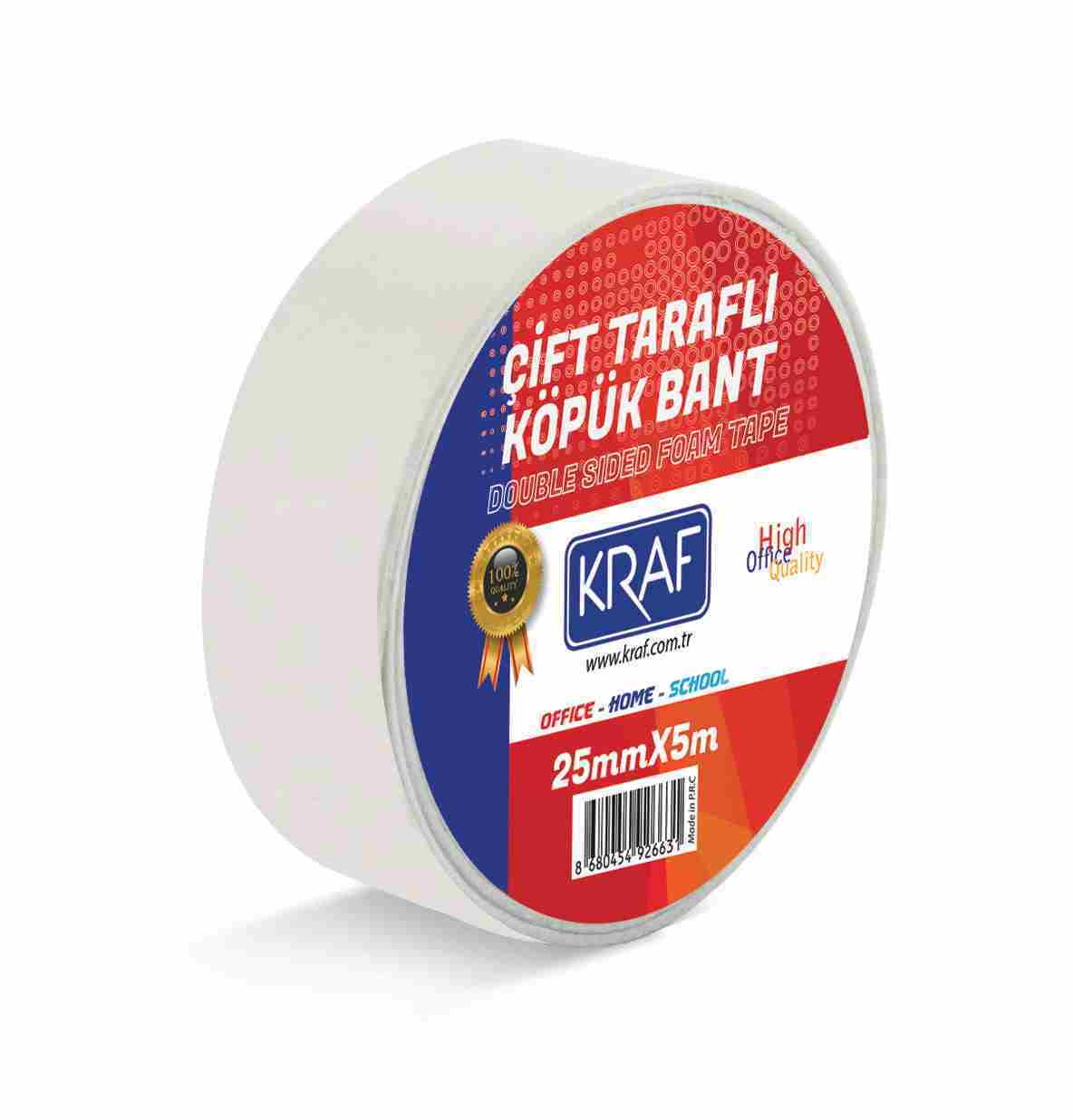 KRAF ÇİFT TARAFLI KÖPÜK BANT 25MMX5M 5025G