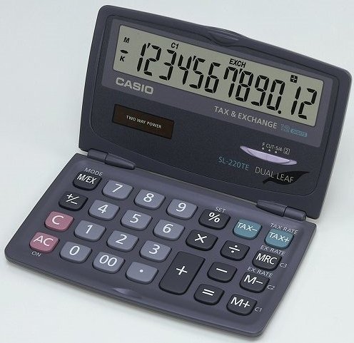CASIO HESAP MAKİNESİ CEP TİPİ SL-220TE 12 HANE