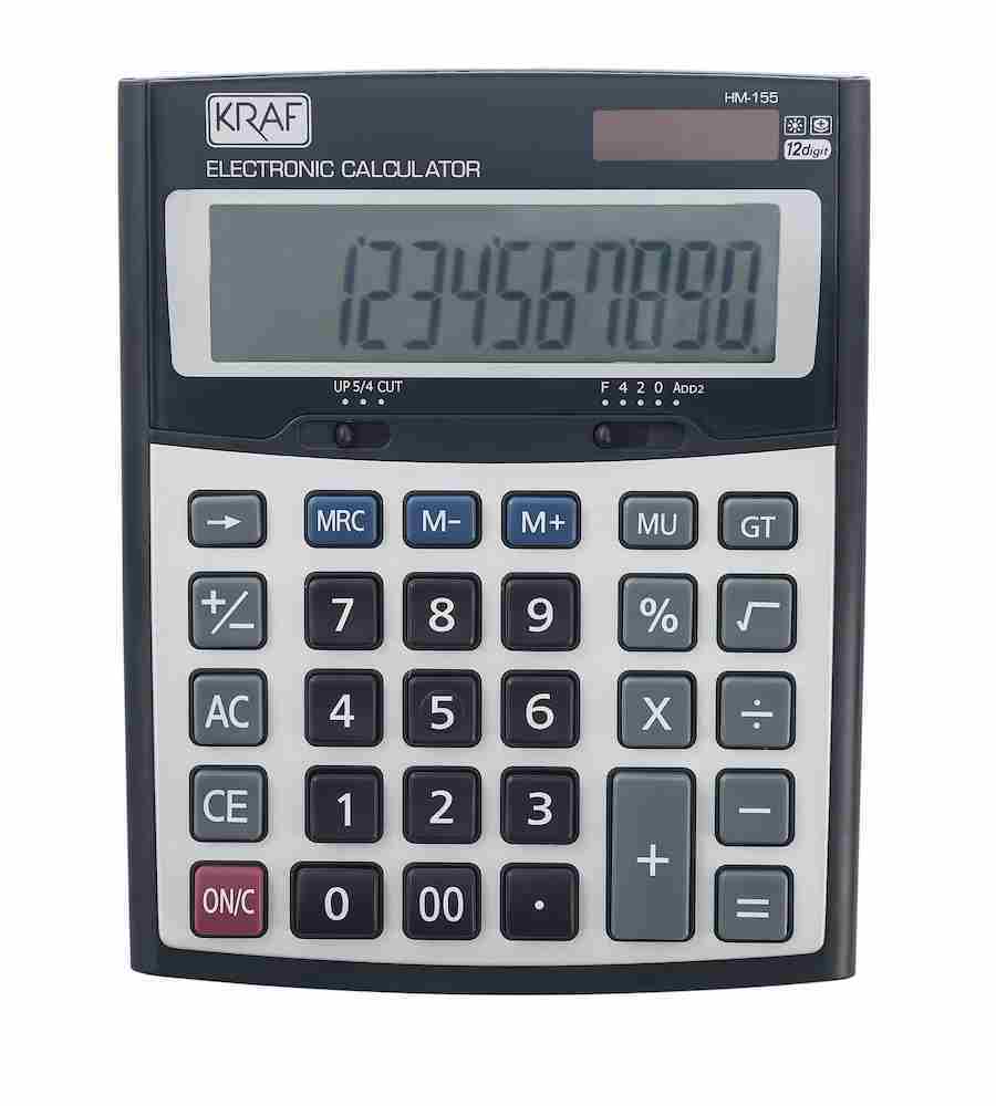 KRAF HESAP MAKİNESİ MASAÜSTÜ 12 HANE HM-155