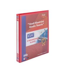 KRAF D MEKANİZMALI KLASÖR 3CM 4 HALKA 1034 KIRMIZI