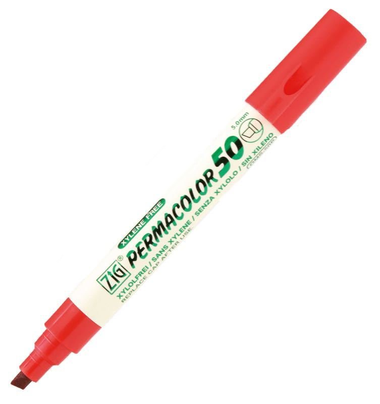 ZIG PERMACOLOR MARKÖR KESİK UÇ OMW 50 NC KIRMIZI