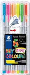 STAEDTLER FINELINER TRIPLUS 6LI NEON 334 SB6CS3